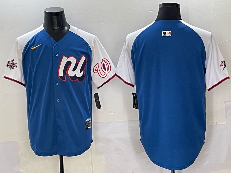 Men Washington Nationals Blank Blue All star 2025 Nike MLB Jersey style 02